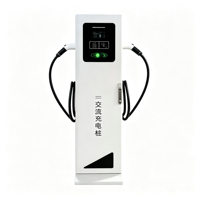 Borne de recharge pour véhicules électriques 14 kW, sur pied, double connecteur, avec double câble Type 2, écran LCD