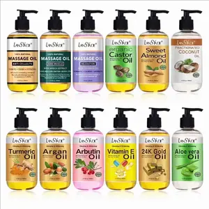 arbutin Body Massage Oil 500ml Body SPA Moisturizing Skin Scraping Massage Turmeric Almond Coconut Body Massage Oil