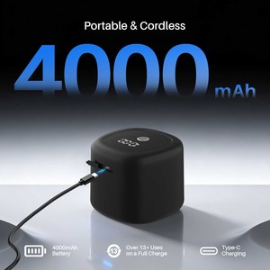 เครื่องทำความสะอาดอัลตราโซนิกไร้สายแบบพกพา 4000mAh ชาร์จด้วย Type-C พร้อมหน้าจอดิจิตอล สำหรับทำความสะอาดเครื่องประดับและหูฟังในครัวเรือน - Product Image 2