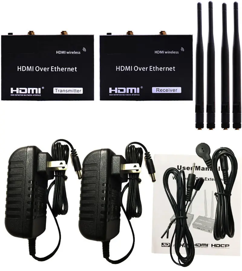 200M 무선 HDMI 익스텐더 송신기 2.4GHz/5.8GHz 1080P 60Hz WiFi HDMI 익스텐더 비디오 송신기 수신기 TV PC 카메라