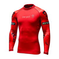OEM ODM Rash Guard en Spandex Imprimé par Sublimation pour Hommes pour la Gym, le Surf, la Plongée et la Natation