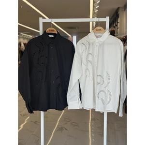 เสื้อเชิ้ตปักลายโซเบ้ ผู้ชาย ผ้าป๊อปลิน สีดำ ปักมือ 3369-08 - Product Image 2