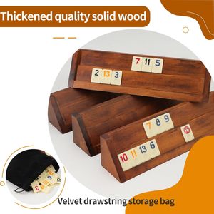 Jeu de Rummy Cube Wahartoly - Grand jeu de Rummy de luxe avec 4 grands supports en bois et 106 tuiles, édition 4 joueurs - Product Image 5