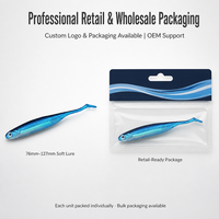 Leurre souple en plastique pour eau salée, Swimbait réaliste à queue en pointe, avec yeux de poisson 3D, type Shad, pour Pargo, Dorade, et Poisson-plate, Vente en gros