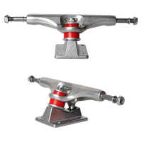 WOODSEN Pro Quality Gravity Casting Aluminium Alloy 5.25inch Double Rocker Skateboard Trucks Chromoly Steel Axle 85A Skateboard