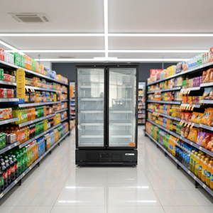 <span class=keywords><strong>Congélateur</strong></span> <span class=keywords><strong>vertical</strong></span> commercial de luxe avec refroidissement par air, sans givre, 2 portes, étagères réglables pour le stockage de la viande - Product Image 6