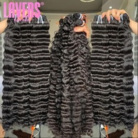 Vente en gros Vierge brésilienne 613 12A Remy Blonde Deep Wave Curly Extensions de cheveux humains 613 Blonde trame Bundle pour femmes noires
