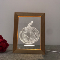 Großhandel Massivholz Rahmen 3D LED Licht Holz Foto Rahmen Mit LED