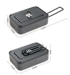 DF216 Recipiente Ultraligero para Comida de Aleación de Aluminio con Asa Plegable y Tapa - Product Image 1