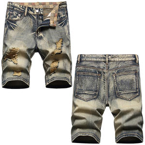 RNSHANGER, novedad de verano, pantalones vaqueros con agujeros <span class=keywords><strong>rotos</strong></span> para <span class=keywords><strong>hombre</strong></span>, pantalones <span class=keywords><strong>cortos</strong></span> de mezclilla holgados de alta calidad a la moda para <span class=keywords><strong>hombre</strong></span> - Product Image 2