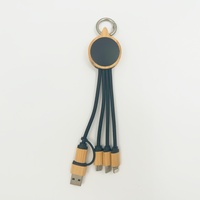 Kabel Data Ramah Lingkungan 4-in-1 dengan Jalinan Nilon, Kabel Pengisian Daya dengan Konektor USB Tipe C dan Micro USB Dual-Input untuk Ponsel dan Komputer