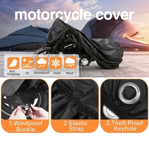 Housse de moto électrique en polyester de soie imperméable et résistante aux déchirures, best-seller, noire, absorbant la chaleur, séchage rapide, UV - Product Image 5
