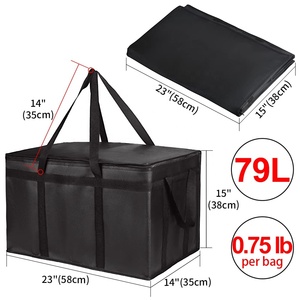 Bolsa de entrega de alimentos con aislamiento, refrigerador de comestibles reutilizable/bolsas calientes, bolsa de mano para compras/viaje/<span class=keywords><strong>Doordash</strong></span>, Bl, XXXL, CIVJET - Product Image 5