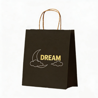 Sac en papier épais en papier kraft, sac à main, sac d'emballage pour la restauration à emporter, sac de shopping en papier kraft pour boulangerie