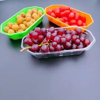 Plateau en forme de bateau pour fruits, plateau en plastique sans couvercle pour raisin manga, de qualité alimentaire, vente en gros