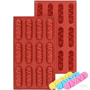 MUYULINS Factory 12-Cavity Twisted Design LFGB Platinum Grade Non-Stick BPA Free <b>Silicone</b> Cake Pastry Dessert Mold - Product Image 1