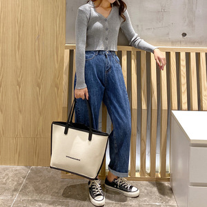 Bolso de Lona para Mujer 2026, Nuevo, Moderno, Versátil, de Gran Capacidad, Bolso de Compras, Bolso Tote, Bolso de Hombro para Estudiantes y Viajes - Product Image 4