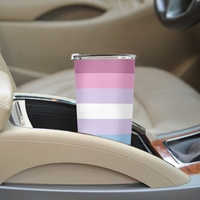 Gobelet isotherme personnalisé en acier inoxydable 20 oz, thème arc-en-ciel gay Bigender, pour les trajets en ville, les pique-niques à la plage, les loisirs et les pauses thé au bureau
