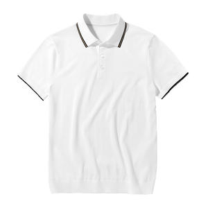 Jersey de punto con cuello en V de manga corta personalizado, suéter transpirable absorbente de algodón para hombre, Polo - Product Image 1