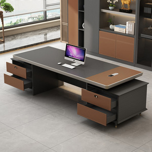 Scrivania Direzionale Moderna di Lusso Eco-Sostenibile con Cassetti, Grande Tavolo da Ufficio per Dirigenti con Dettagli in Pelle, Set di Mobili di Alta Gamma per CEO, Garanzia 10 Anni - Product Image 2