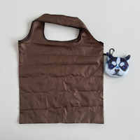 Sac fourre-tout pliable personnalisé en peluche de dessin animé, pochette de rangement, sac de courses en polyester 190T recyclé, réutilisable et écologique