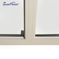 Superhouse Ventana arqueada de aluminio Diseño Ventana abatible redonda Ventana de luna de medio círculo con diseño de parrilla