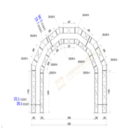 Pantalla de armazón de perno de luz de aleación de aluminio de 200x200mm, arco cuadrado curvo, escenario, evento, concierto, techo, exhibición de armazón de tela certificada CE