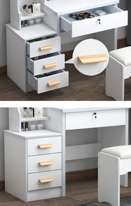 Mobili per la casa <span class=keywords><strong>toeletta</strong></span> in legno disegni per il <span class=keywords><strong>trucco</strong></span> specchio con cassetto set moderno bianco mesa muebles - Product Image 6