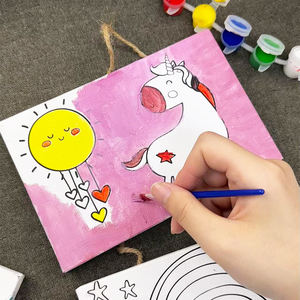 零售定制工厂批发MDF板框架拉伸画布3件套儿童绘画套装 - Product Image 5