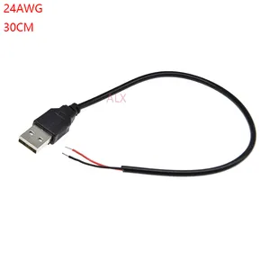 24AWG 30CM TYPE-A USB 커넥터 와이어 2PIN diy usb 케이블 충전 라인 단일 색상 5050 3528 유연한 led 스트립 빛