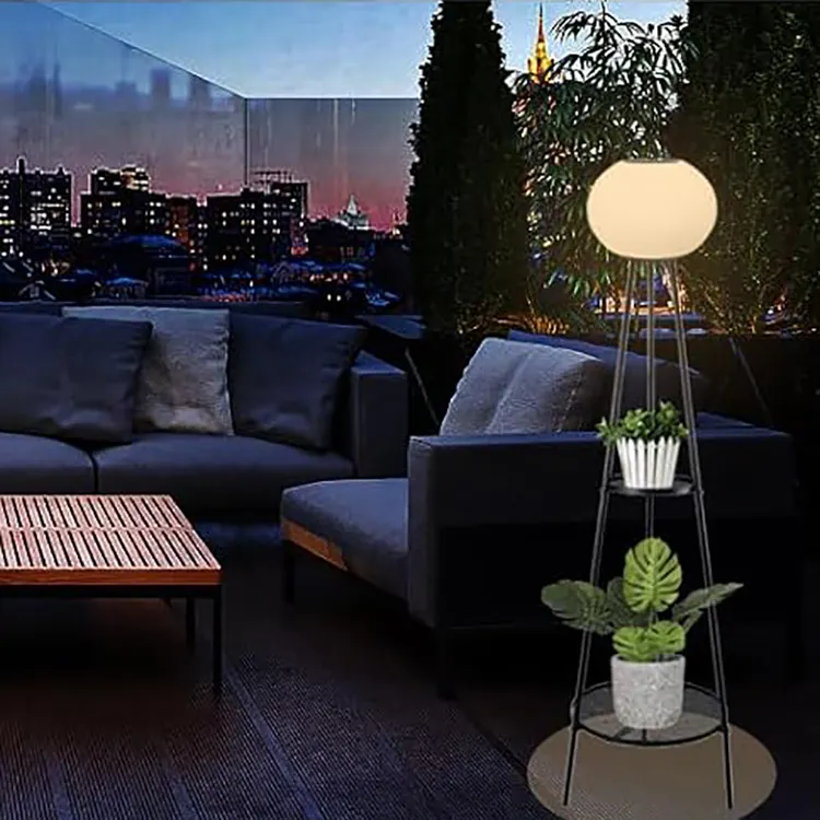 Led Outdoor Solar Tuin Decoratieve Verlichting Bloempot Rek Opslag Plank Display Rack Voor Thuis Hal Balkon