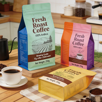 Bolsas de Empaque para Café de Fondo Plano de Alta Calidad de 250g y 500g, Bolsas de Empaque para Alimentos, Bolsa con Cierre para Granos de Café