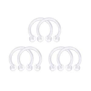 Anneaux de piercing transparents flexibles en Bioflex pour nez, cartilage, hélix, rook, tragus, septum, lèvre, sourcil - Product Image 6