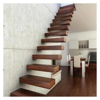 Escalier flottant intérieur sur mesure avec rampe en verre trempé pour villa, appartement résidentiel, décoration intérieure, escalier flottant