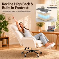 Silla de Oficina Ergonómica con Reposabrazos Extensibles y Ajustables en Altura, con Reposapiés