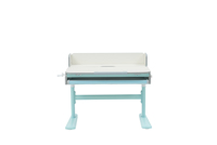 Table d'étude ergonomique pour enfants, réglable en hauteur par manivelle, avec protection dorsale anti-chute et tiroir dissimulé