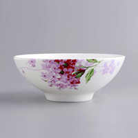 Bols à soupe et nouilles en céramique de style chinois, en porcelaine fine, avec bordure dorée, couleur lilas, adaptés au micro-ondes