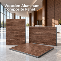 Panneau composite bois-aluminium revêtu de PVDF, grain de bois de pin, 4 mm, pour la décoration de façade d'entrée