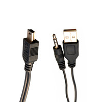 Cable de Audio USB 2,0 macho a CC, Conector de 3,5mm + Mini USB 3 en 1, OEM de fábrica