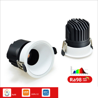 Version améliorée, spot réglable 7W, aluminium commercial, encastré, hôtel, anti-éblouissement, downlight LED 12W