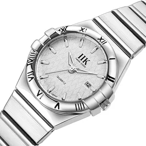 IIK GB990L Luxury Waterproof White Luxurious Stainless Steel Lady Quartz Watches