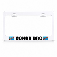 Cadre de plaque d'immatriculation personnalisé pour voiture du Congo RDC, cadre de plaque d'immatriculation sur mesure en acier inoxydable avec logo, contour de plaque d'immatriculation