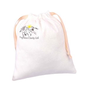 Large Organic Cotton Muslin <b>Drawstring</b> <b>Bag</b> Custom Logo Screen Printed Dust Cover for Shoes Jewelry and Cosmetic Packaging - Product Image 1