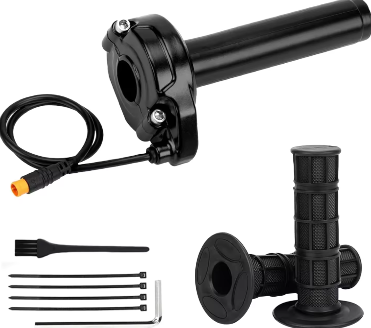Black 3 Pin twist Throttle Grips kit--Male port