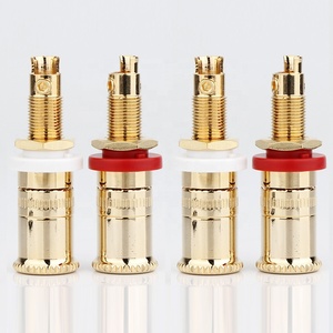 RASANTEK OEM ODM TE004 Bornes de connexion pour haut-parleur en laiton, prises banane femelles plaquées or pour amplificateur Hi-Fi - Product Image 1