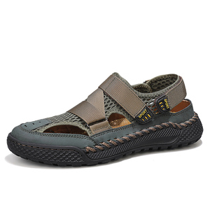 Nouvelles Sandales en Cuir Véritable de <span class=keywords><strong>Luxe</strong></span> pour <span class=keywords><strong>Homme</strong></span>, de Haute Qualité, Style Italien, Chaussures d'Été de Plage, Grandes Tailles 47 - Product Image 1