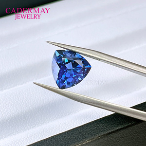 Cadermay Trillion - <span class=keywords><strong>Zafiro</strong></span> Azul Aciano Cultivado en Laboratorio con Inclusiones, Piedra Preciosa Suelta Sintética para Anillo, Pulsera o Collar - Product Image 1