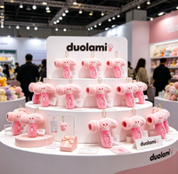 Porte-clés poupée en peluche personnalisée, sèche-cheveux rose doux et rembourré, pour cadeau promotionnel