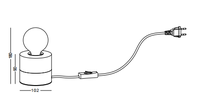 Lampe de table led noire 4W de forme ronde au design moderne et simple