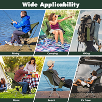 Chaise de camping moderne portable en aluminium et tissu, pivotante à 360 degrés, pour la randonnée, les voyages, les pique-niques, la plage et la pêche
